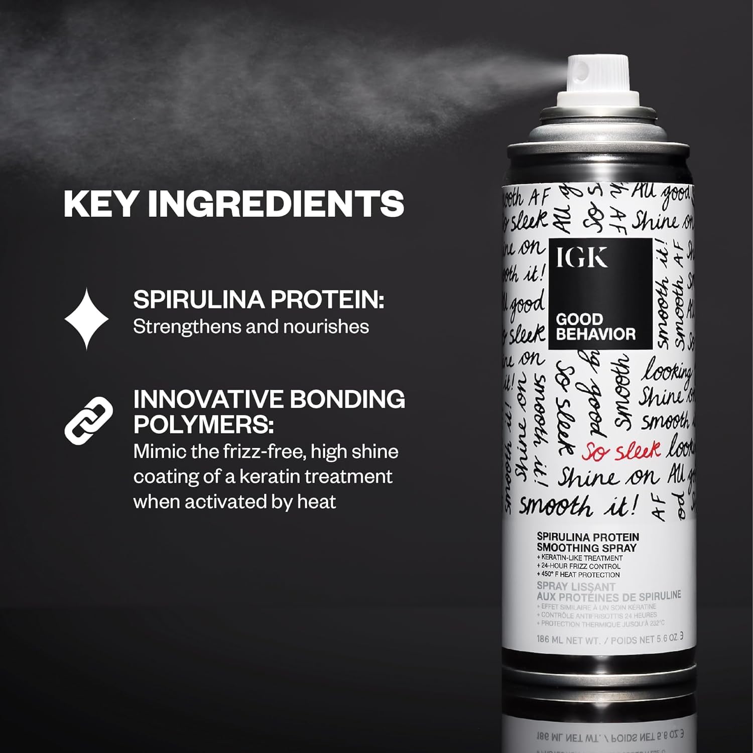 Mist spray applied on damp hair for easy distribution and styling