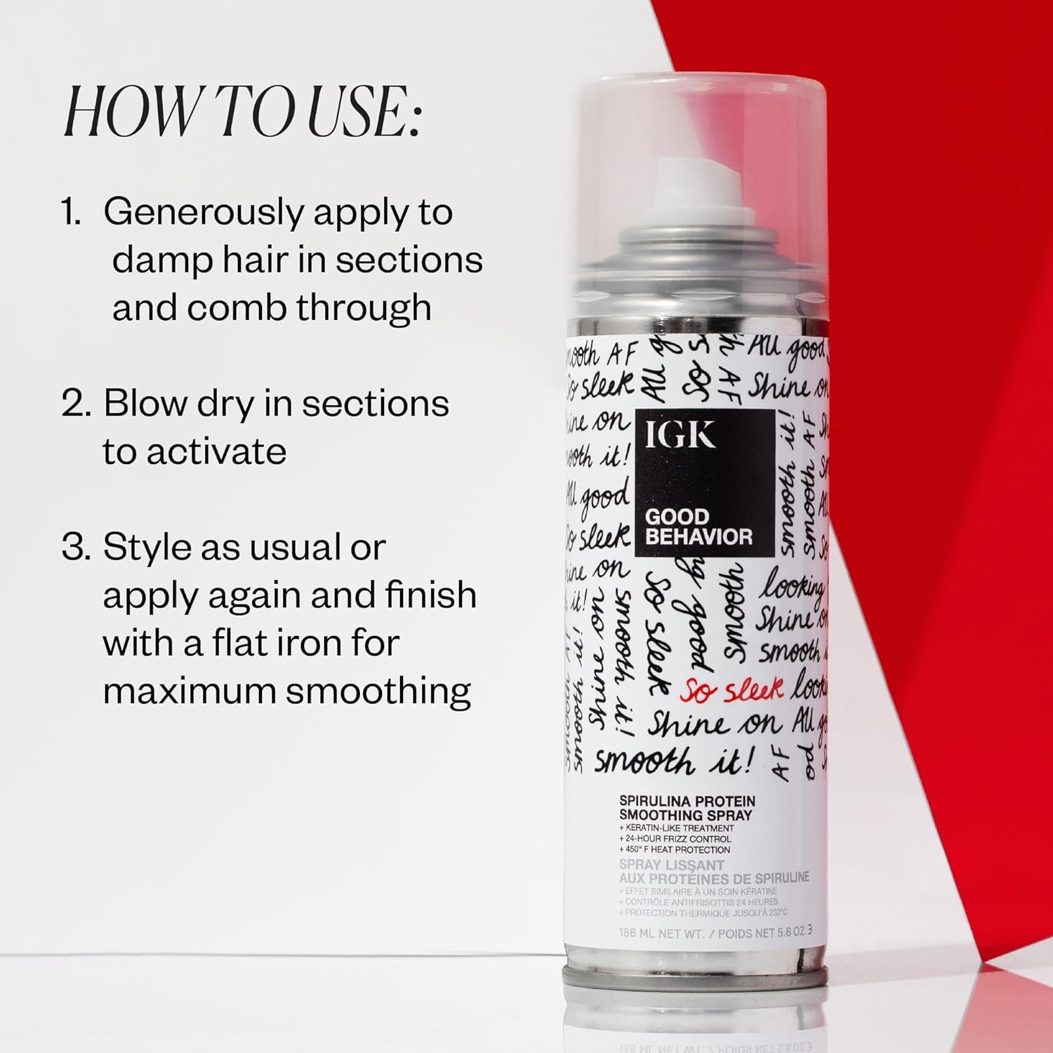Close-up of frizz control effect after applying the product