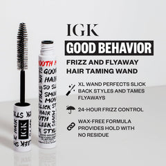 IGK Good Behavior wand showing frizz-control on flyaways