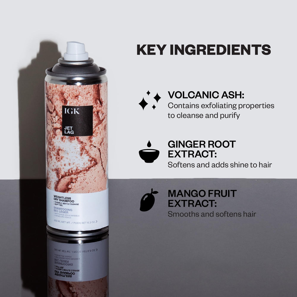 IGK Jet Lag application on hair for quick refresh.