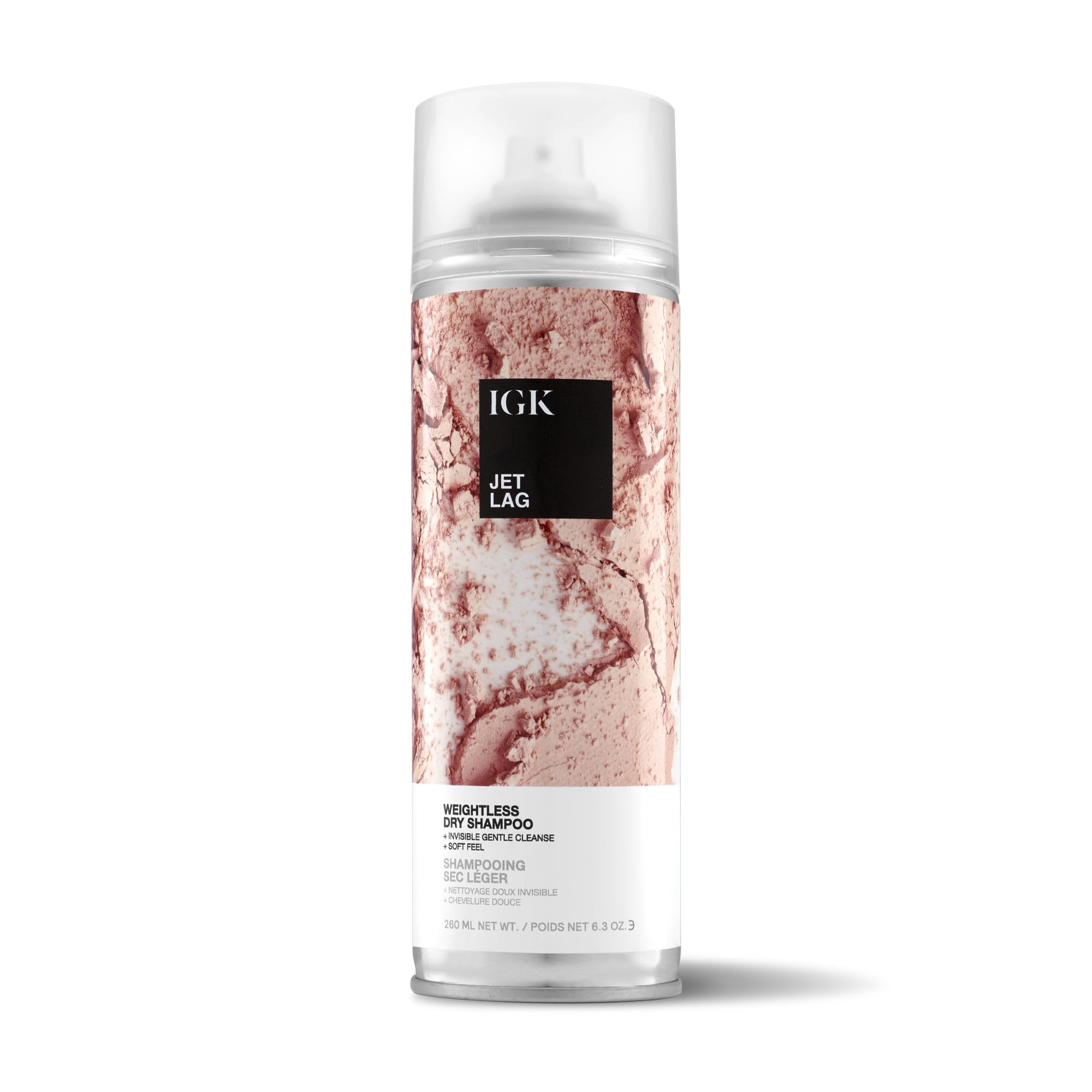 IGK Jet Lag bottle front shows weightless cleansing for fine hair.