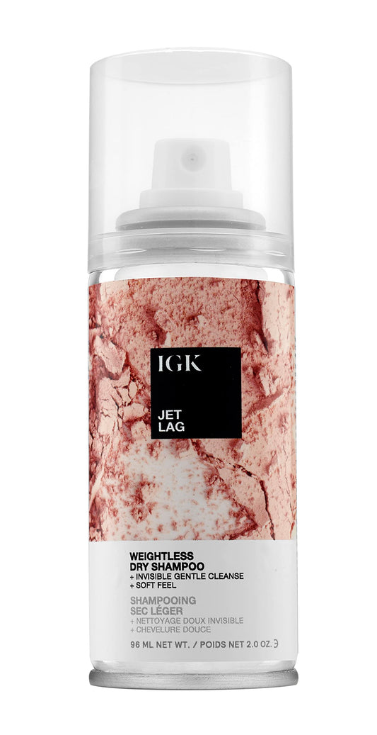IGK Jet Lag travel-size bottle for on-the-go refreshing hair