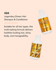 IGK Legendary Dream Hair duo in a morning routine setup.