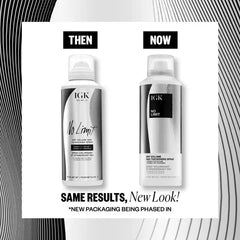 IGK No Limit spray action demonstrating instant root volume with easy mist.