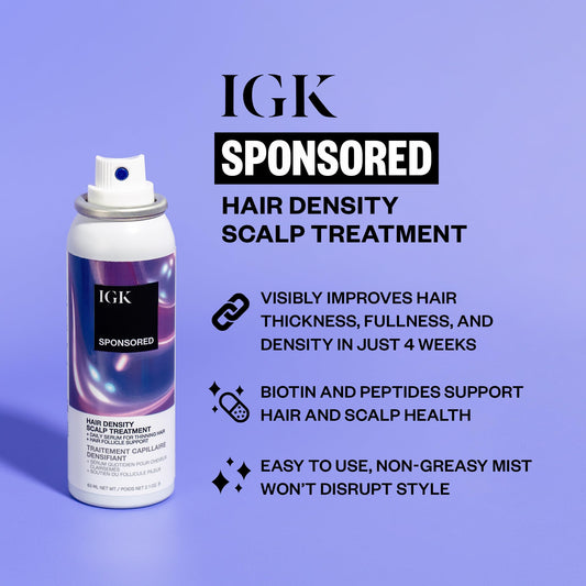 IGK serum-in-mist spray delivers a cooling, weightless finish for refreshed hair