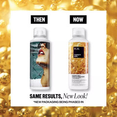 IGK Thirsty Girl Coconut Milk Leave-In in hand applying to damp hair for styling