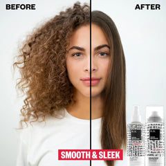 Travel-size IGK hair products arranged on a vanity.