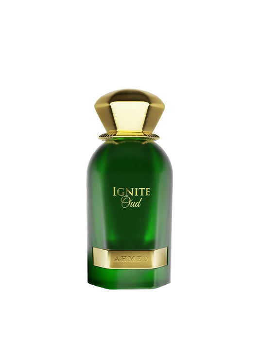 Ahmed Al Maghribi Ignite Oud packaging close-up suggesting premium presentation.