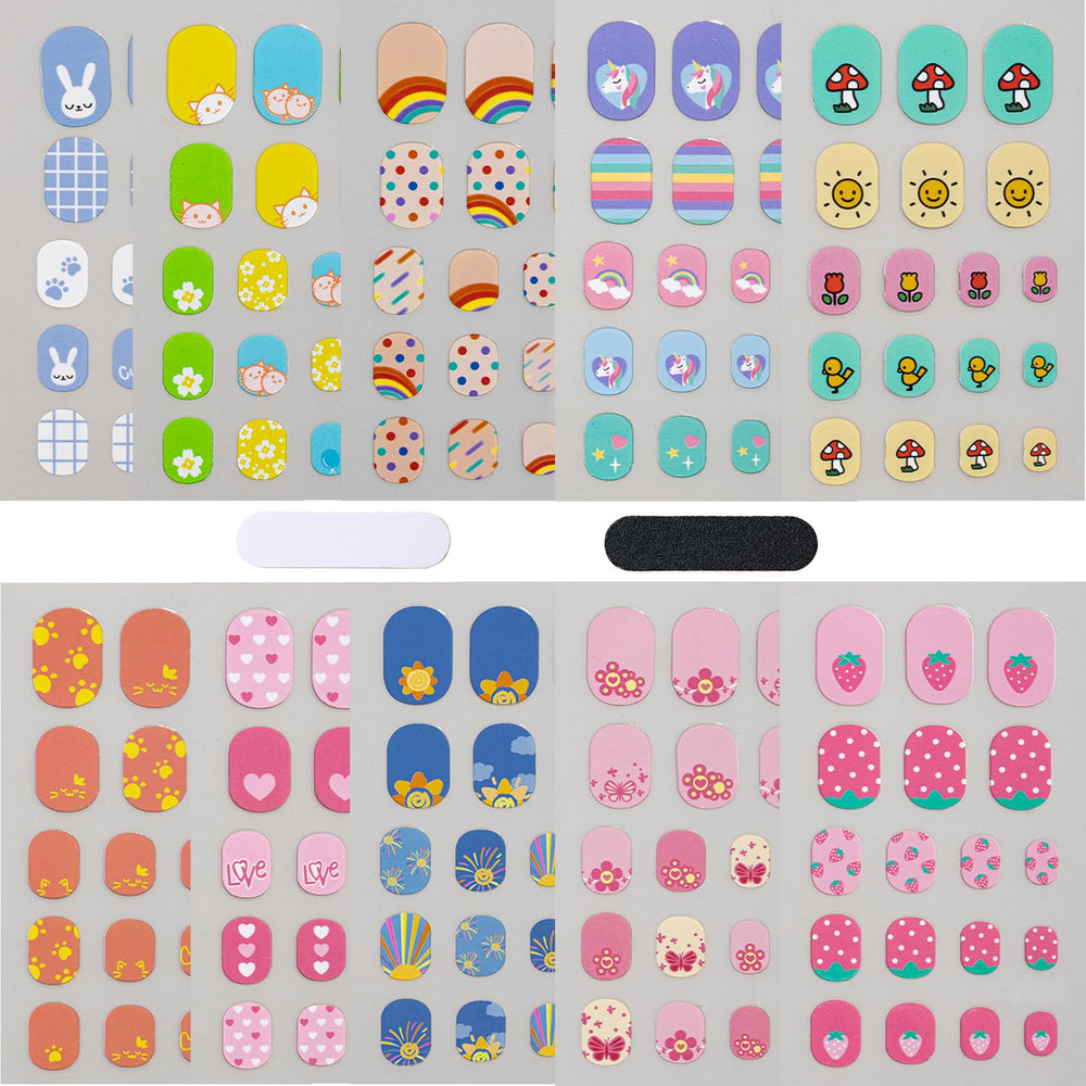 IHUKEIT rainbow cat kid nail stickers for easy at home nail art