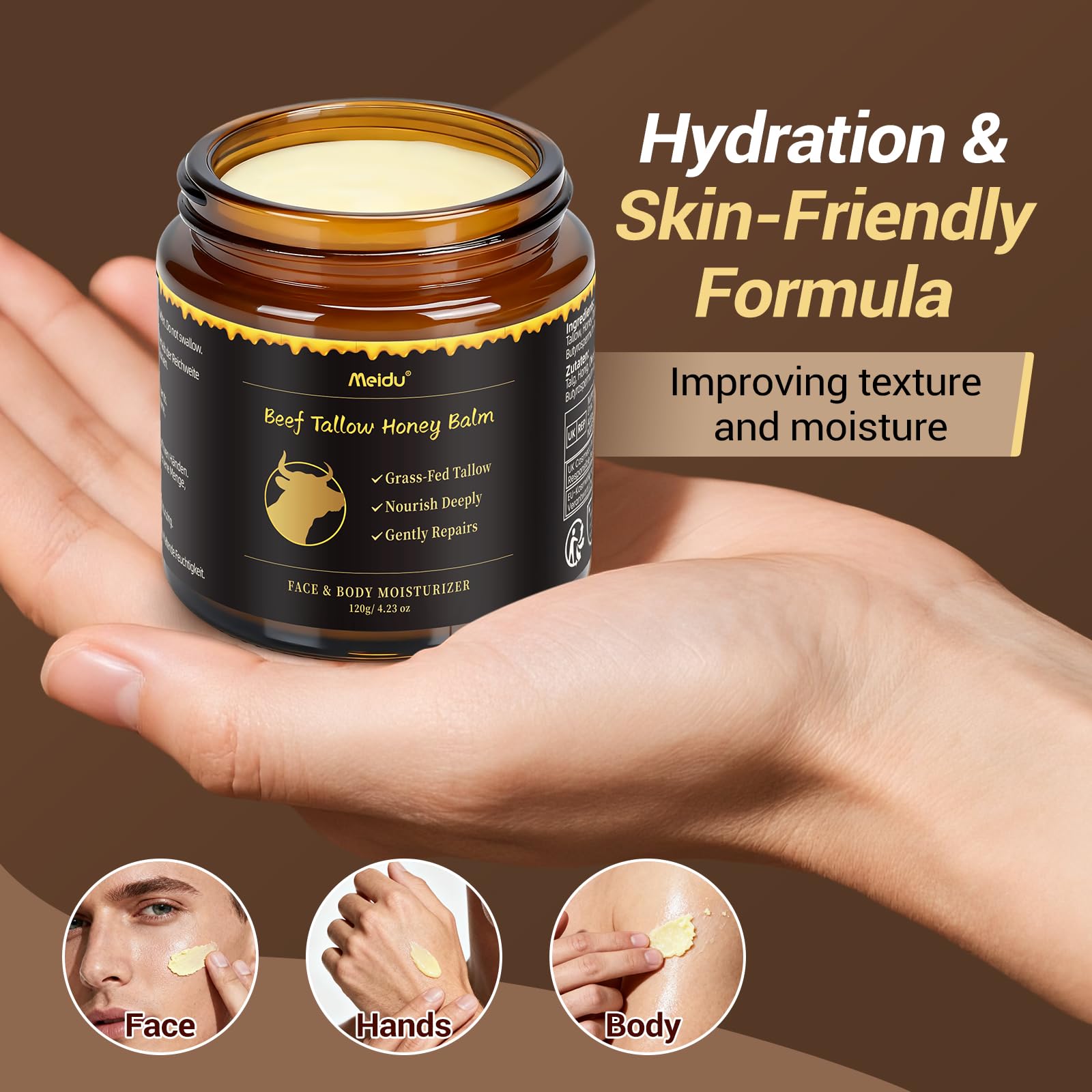IIIMEIDU Melt-in texture close-up demonstrates quick absorption.