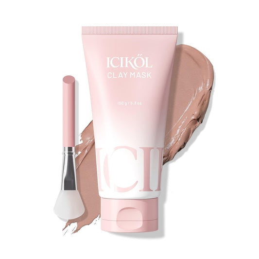 ICIKOL Deep Cleansing Red Clay Mask jar showing pore detox and refreshed complexion