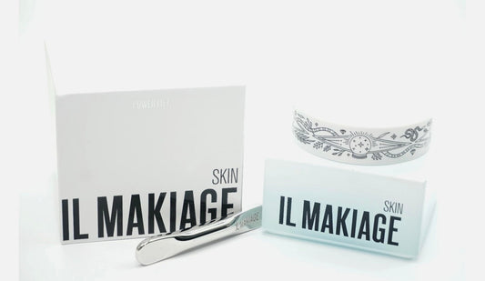 Il Makiage Power Lift cream jar close-up showing rich moisture for smoother skin.