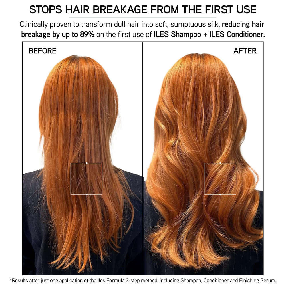 ILES FORMULA Shampoo nourishes dry hair for softness after wash.