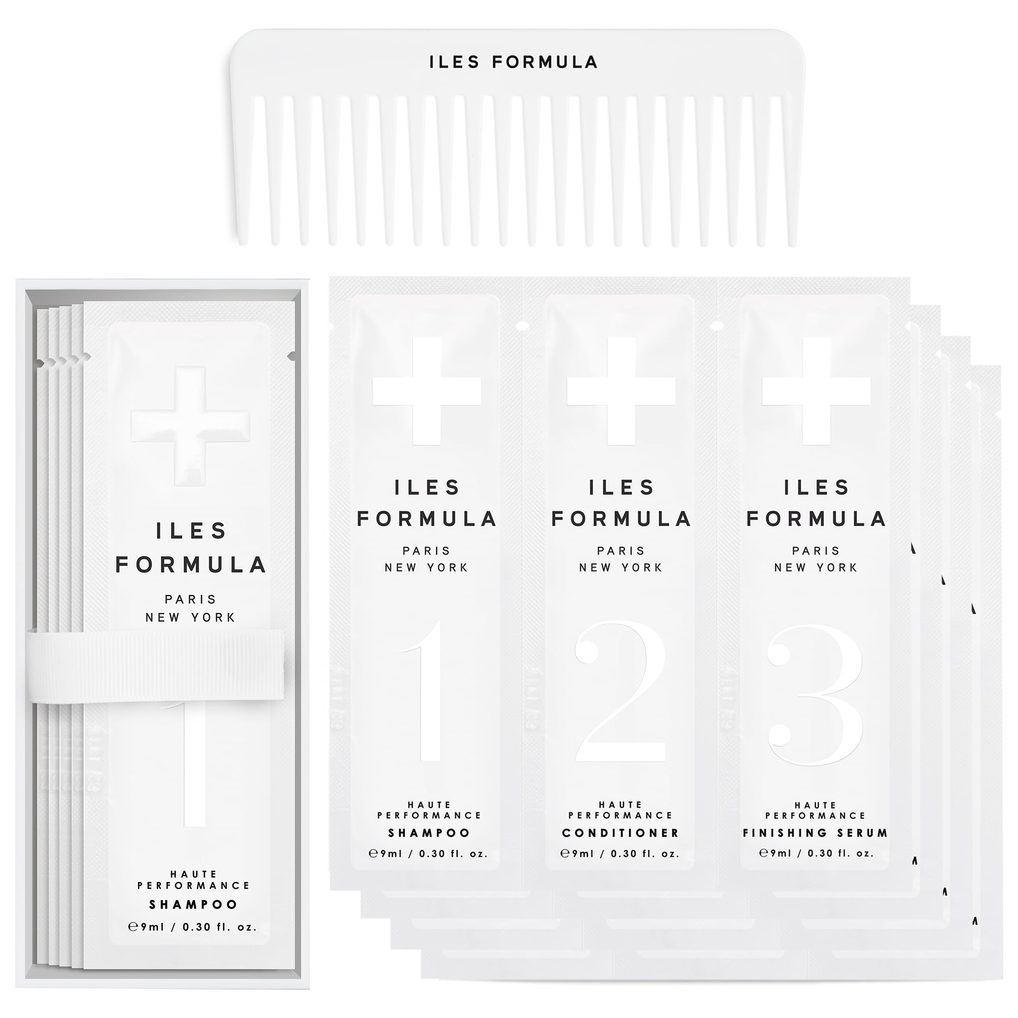 ILES FORMULA Signature Set shampoo bottle; gentle cleansing for all hair types.