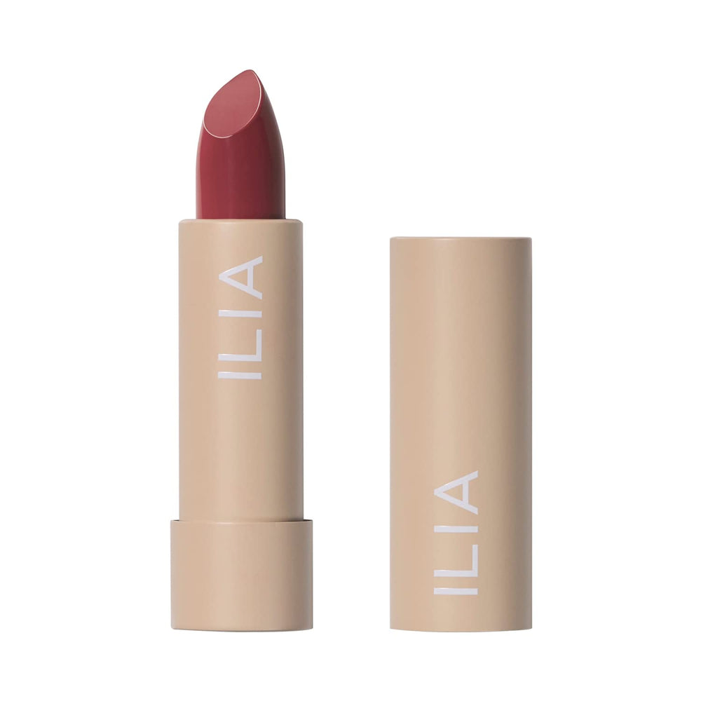 ILIA Color Block Lipstick Rococco pink swatch for warm-toned, rich color.