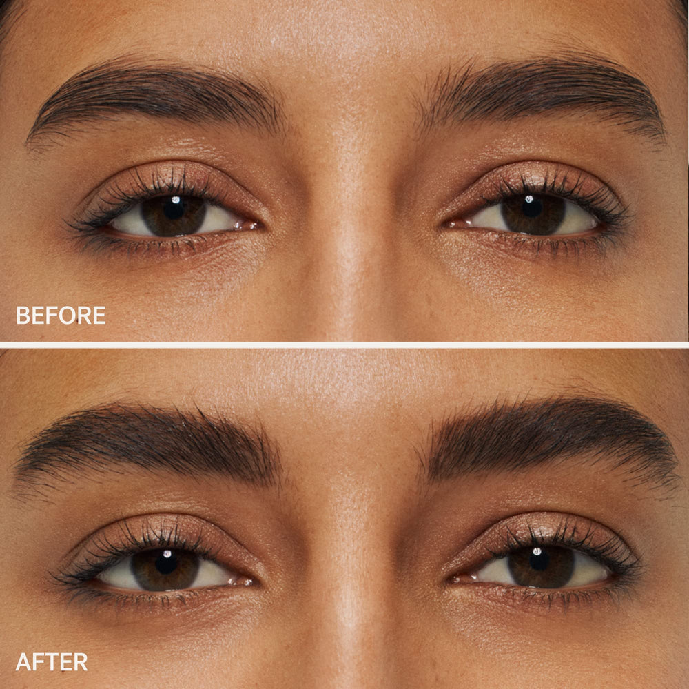ILIA In Full Micro-Tip Brow Pencil with Spoolie builds with soft pigment for gradual definition.