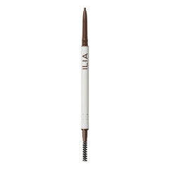 ILIA In Full Micro-Tip Brow Pencil with Spoolie closeup for precise brow shaping in dark brown.