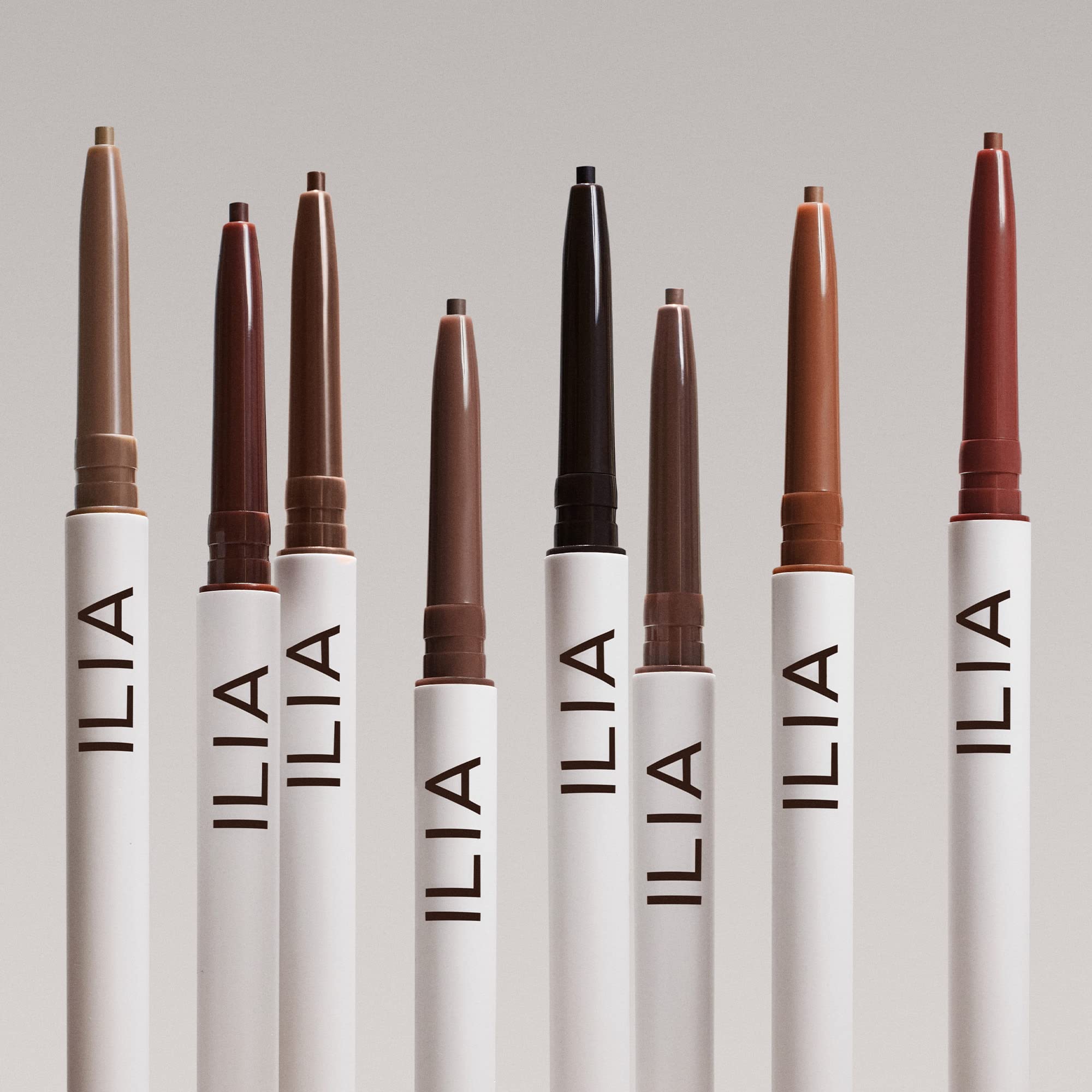ILIA In Full Micro-Tip Brow Pencil with Spoolie dark brown shade suits medium-deep brows.
