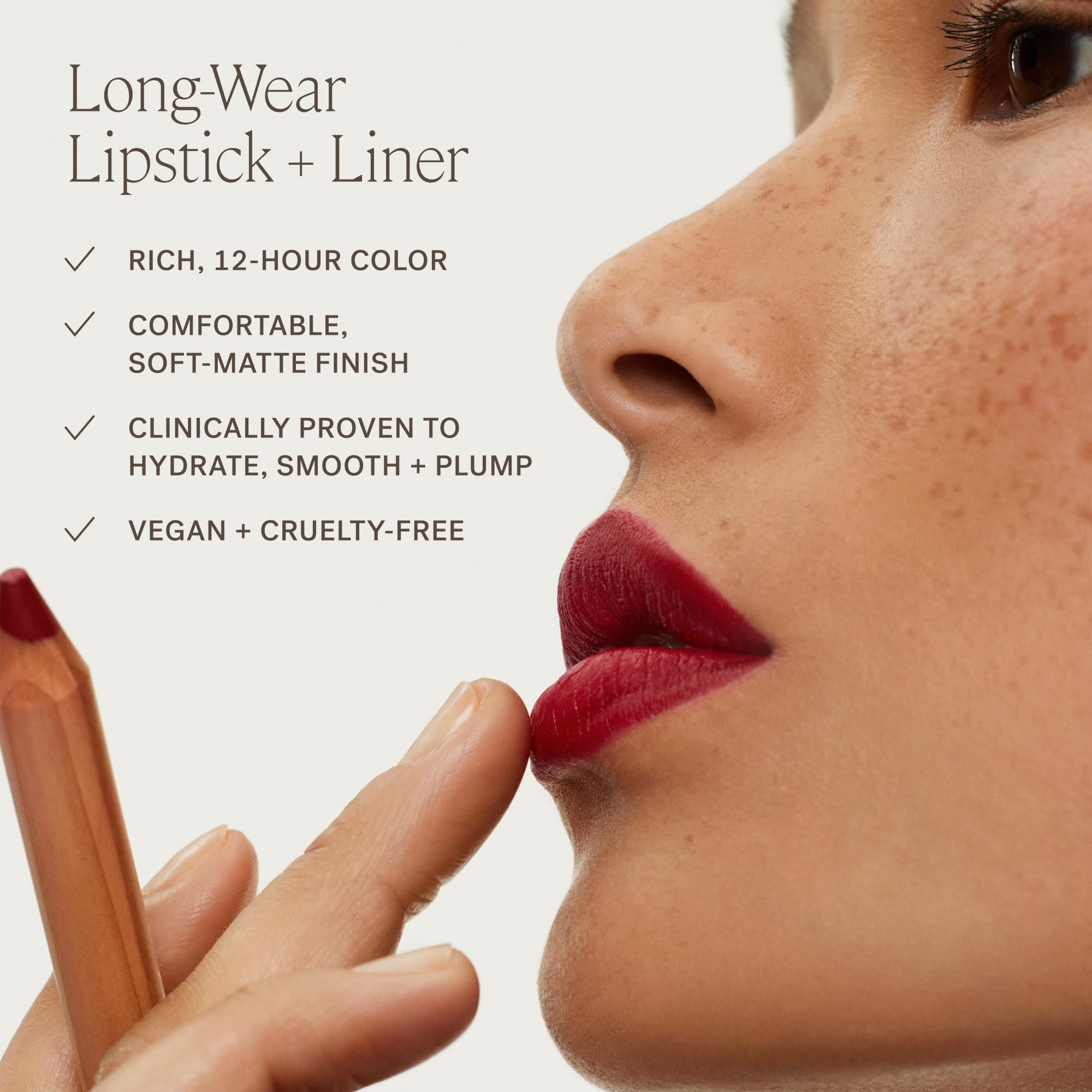 ILIA Lip Sketch Pink Door finish demonstrates demi-matte wear and comfort