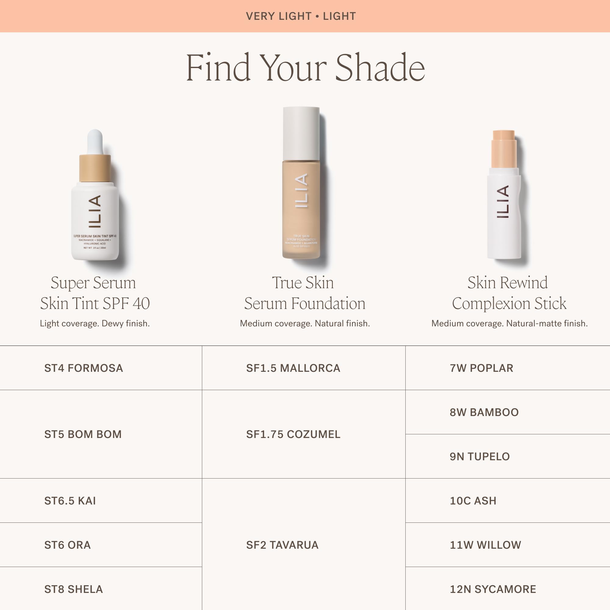 Shade 11W Willow swatch with warm undertones for light skin