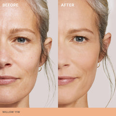 Application shot highlighting buildable coverage with skin-like texture