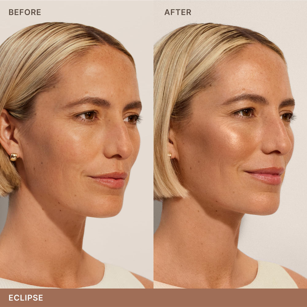 ILIA Sunshift applies smoothly using sculpting brush edge for precise layering.