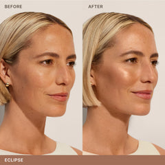 ILIA Sunshift applies smoothly using sculpting brush edge for precise layering.