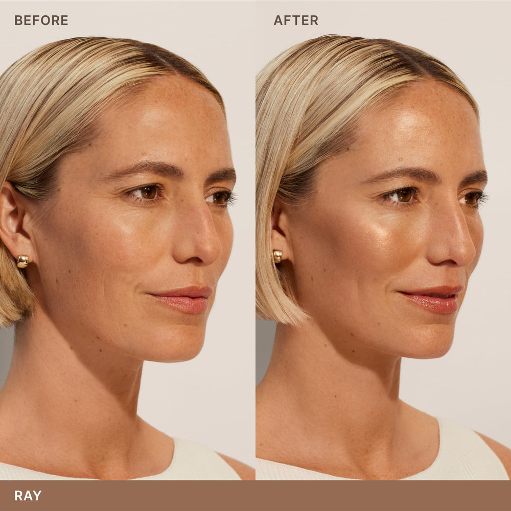 ILIA Sunshift Ray on cheek demonstrates buildable color with a soft bronze glow.