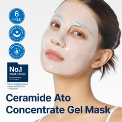 Illiyoon Ceramide Ato hydrogel texture with blue capsules for deep hydration.