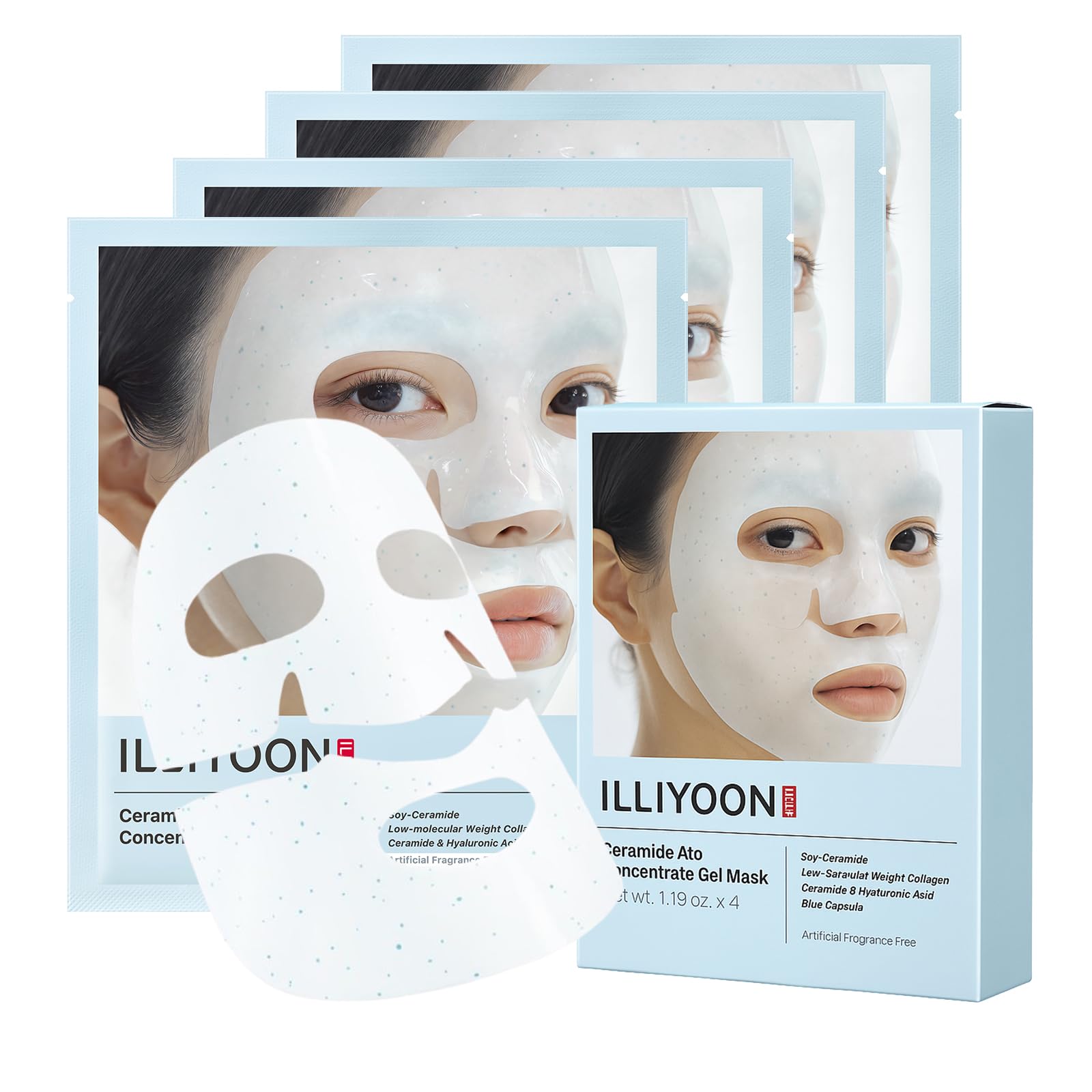 Illiyoon Ceramide Ato mask swatch close-up delivering soothing hydration.