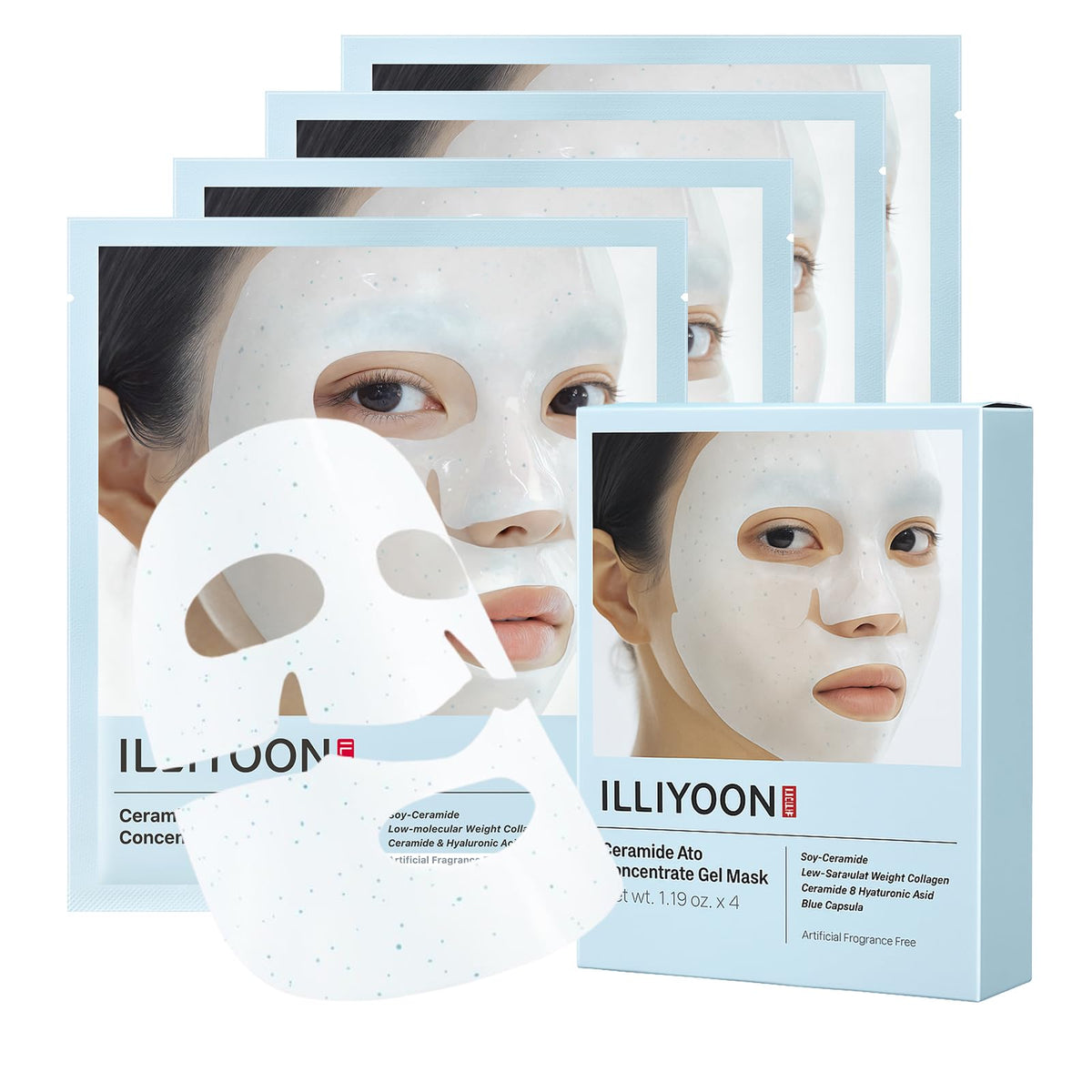 Illiyoon Ceramide Ato mask swatch close-up delivering soothing hydration.