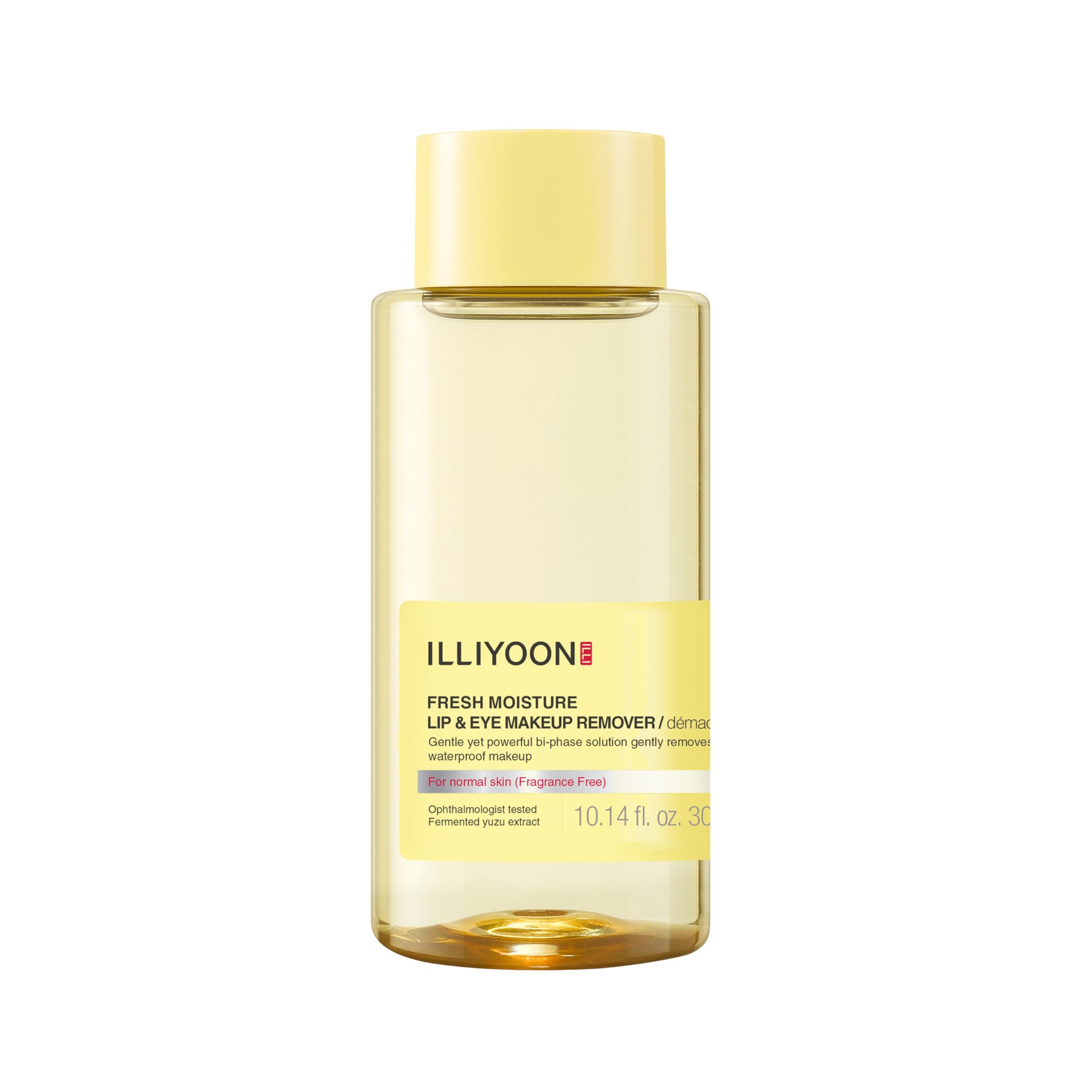 Illiyoon Fresh Moisture Lip and Eye Remover bottle pour for easy cleansing