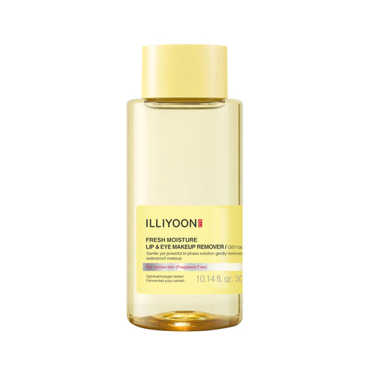 Illiyoon Fresh Moisture Lip and Eye Remover bottle pour for easy cleansing