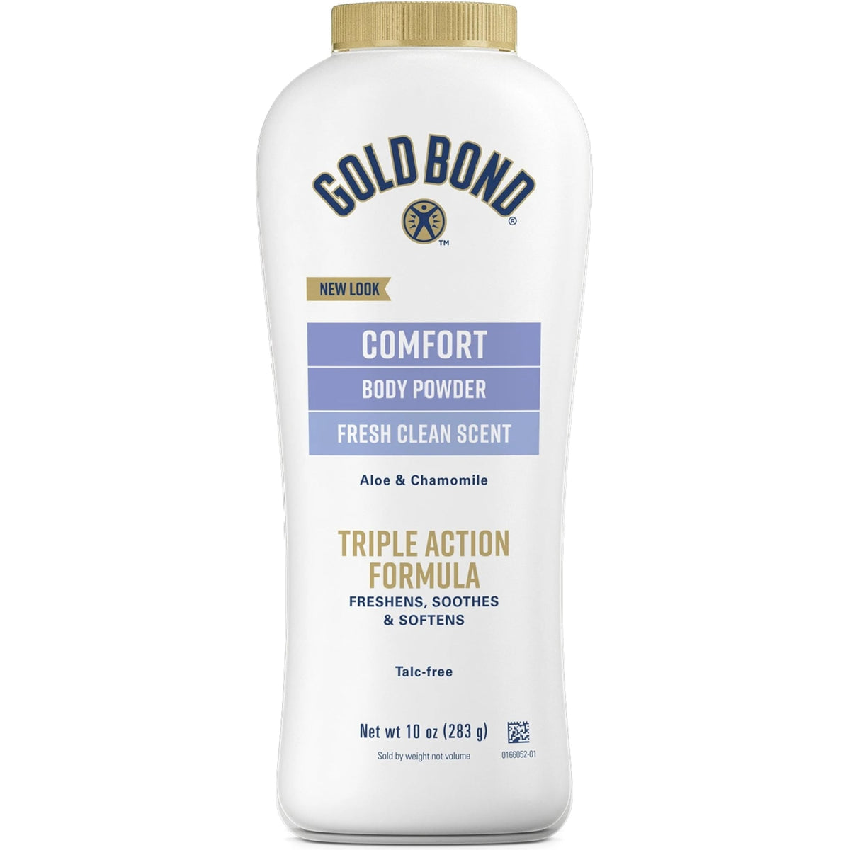 Illuminations Gold Bond Ultimate Comfort bottle front shows talc-free formula for sensitive skin.
