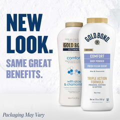Illuminations Gold Bond Ultimate Comfort packaging shows 10 oz bottle and travel-friendly size.