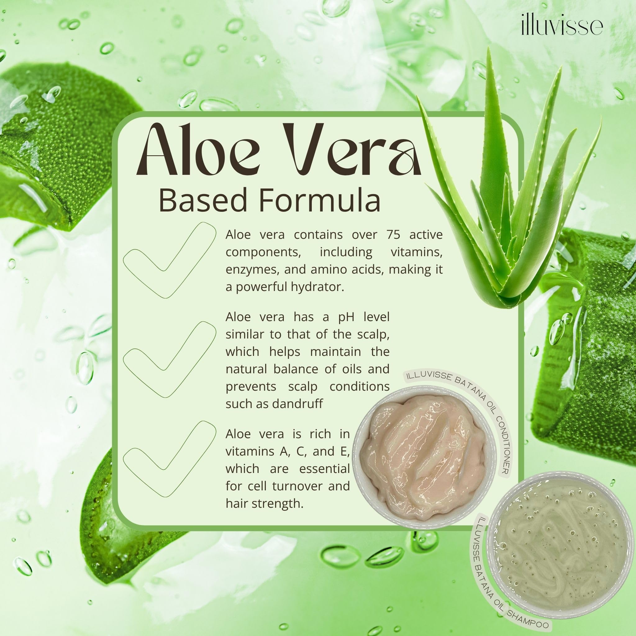 ILLUVISSE Batana Oil Conditioner close-up showing organic ingredients for smoother, stronger hair