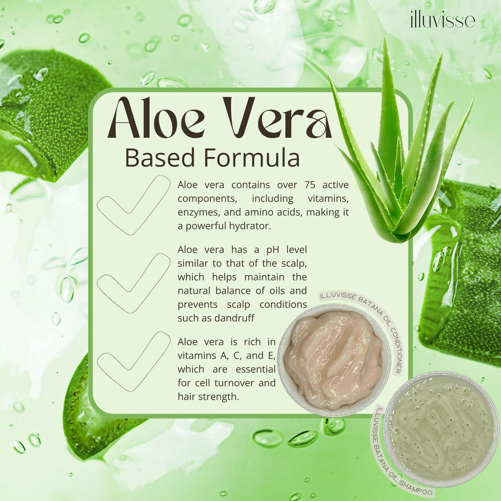 ILLUVISSE Batana Oil Conditioner close-up showing organic ingredients for smoother, stronger hair