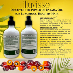 ILLUVISSE Batana Oil care routine scene suggesting daily use for healthier-looking hair
