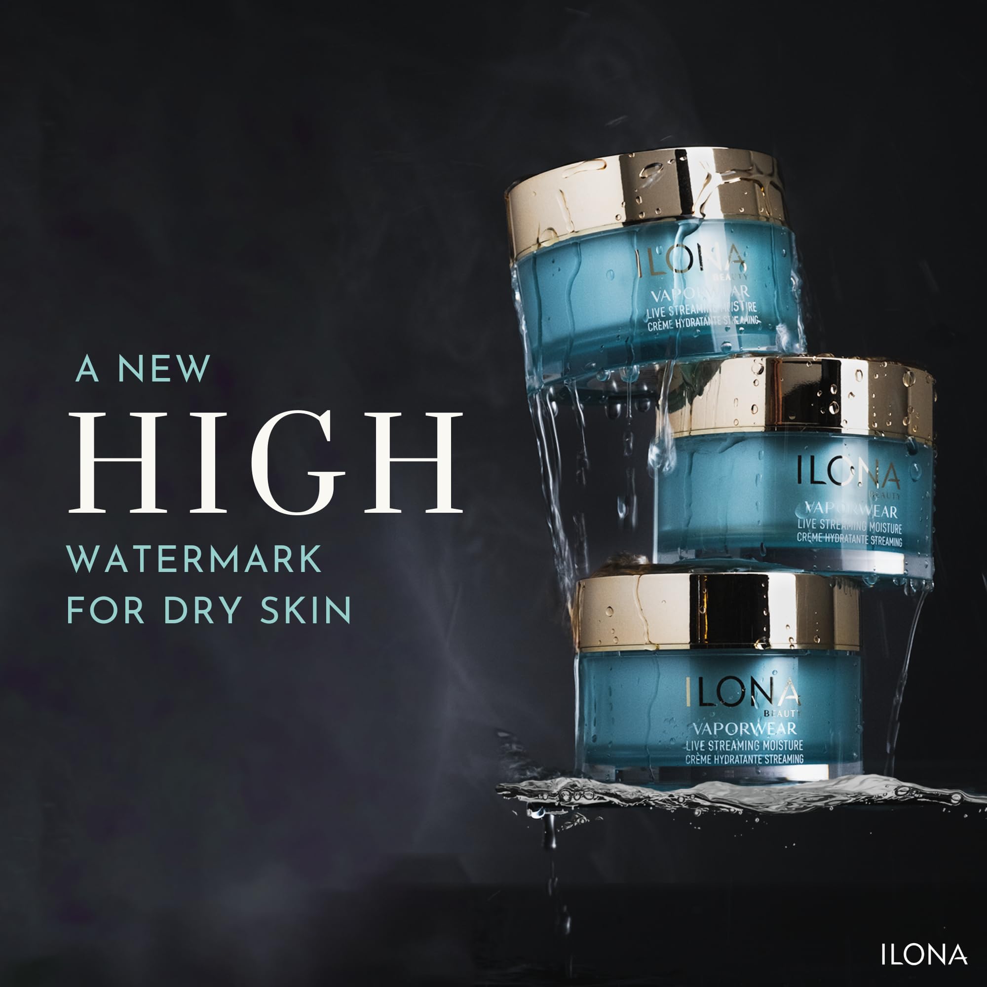 ILONA Vaporwear cream texture swatch illustrating lush hydration for dry skin.