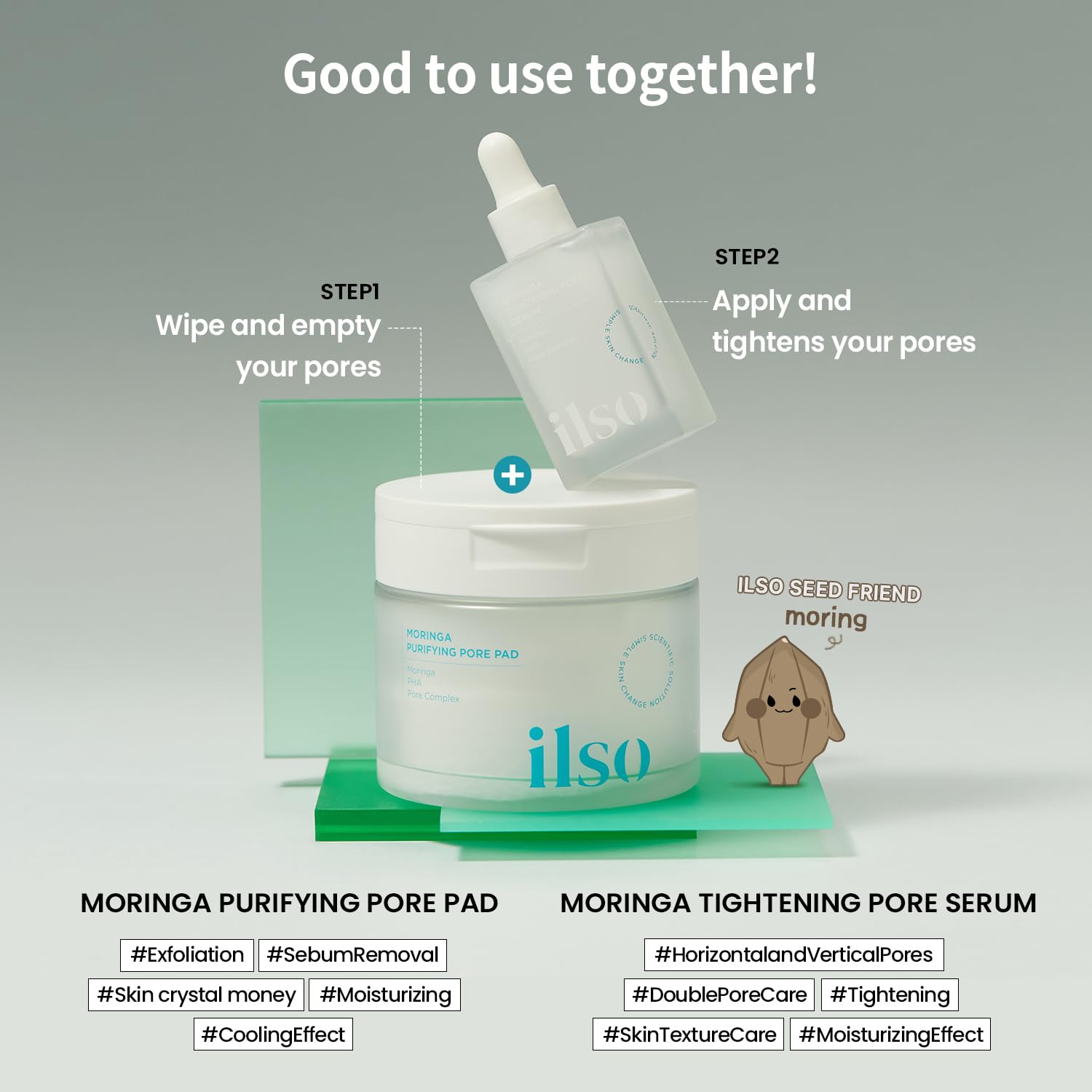 Ilso Moringa Tightening Pore Serum packaging and branding.