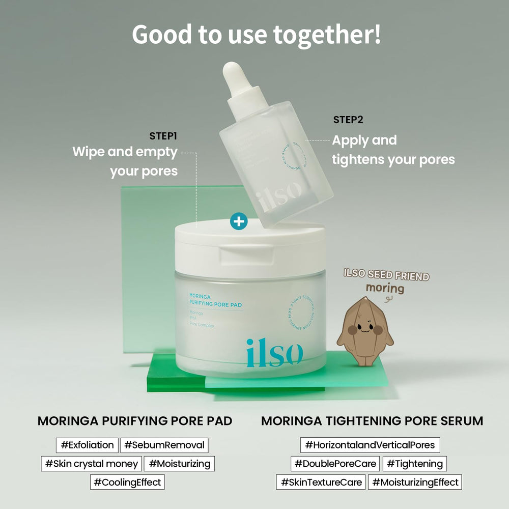 Ilso Moringa Tightening Pore Serum packaging and branding.