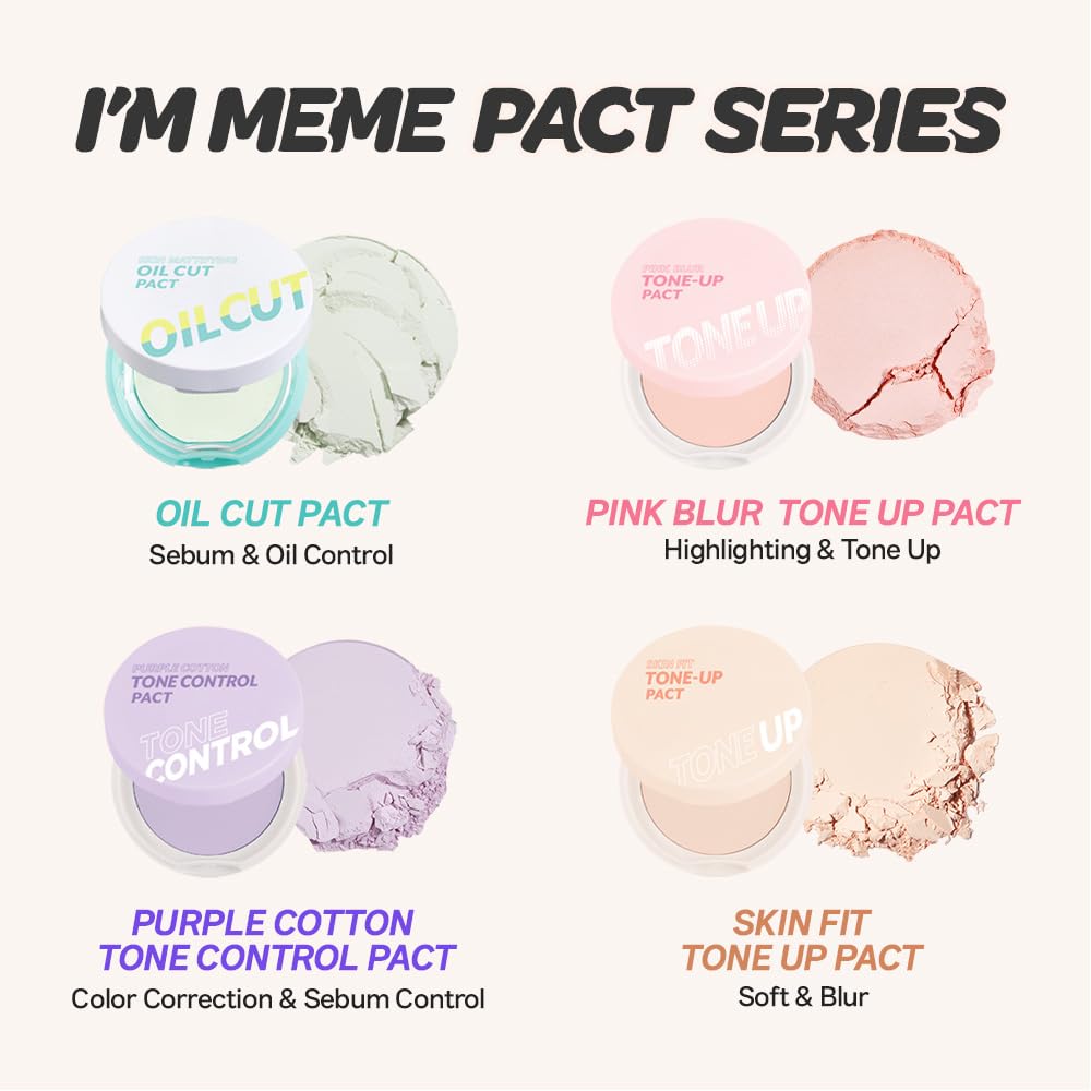 I'M MEME Compact tone-up shade shown for even skin look