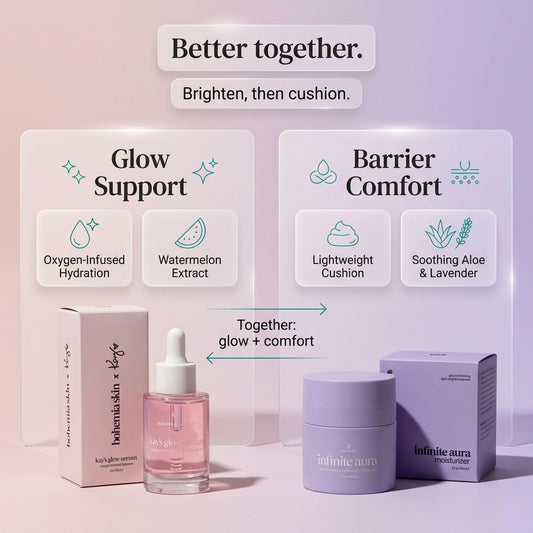 Bohemia Skin Infinite Aura Moisturizer jar highlights barrier-restoring texture.