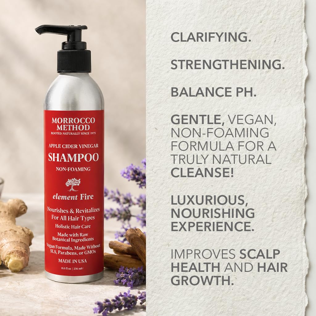 Morrocco Method Apple Cider Vinegar Shampoo — 100% Natural & Raw, Made in USA | 16 oz