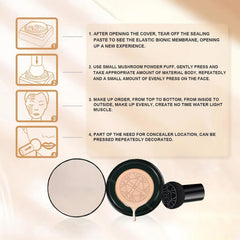 Mushroom Head Air Cushion CC Cream – BB Foundation with Mushroom Applicator & Sponge