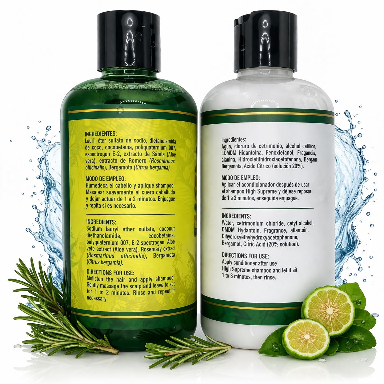 HIGH SUPREME Rosemary & Bergamot Shampoo + Conditioner – 16.9 fl oz