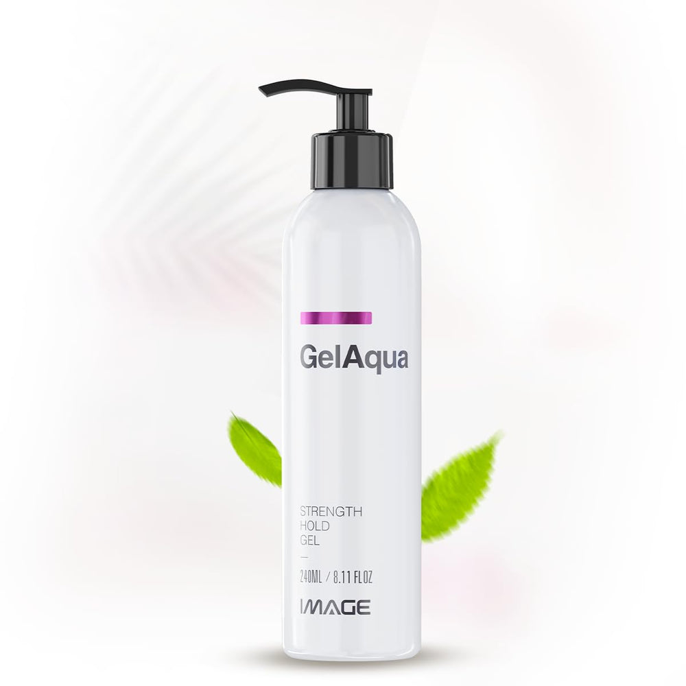 Image Gelaqua Hair Gel bottle demonstrates hydration for everyday styles.