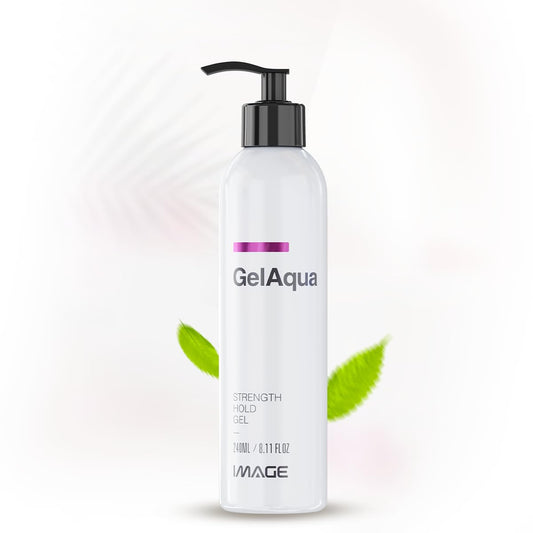 Image Gelaqua Hair Gel bottle demonstrates hydration for everyday styles.
