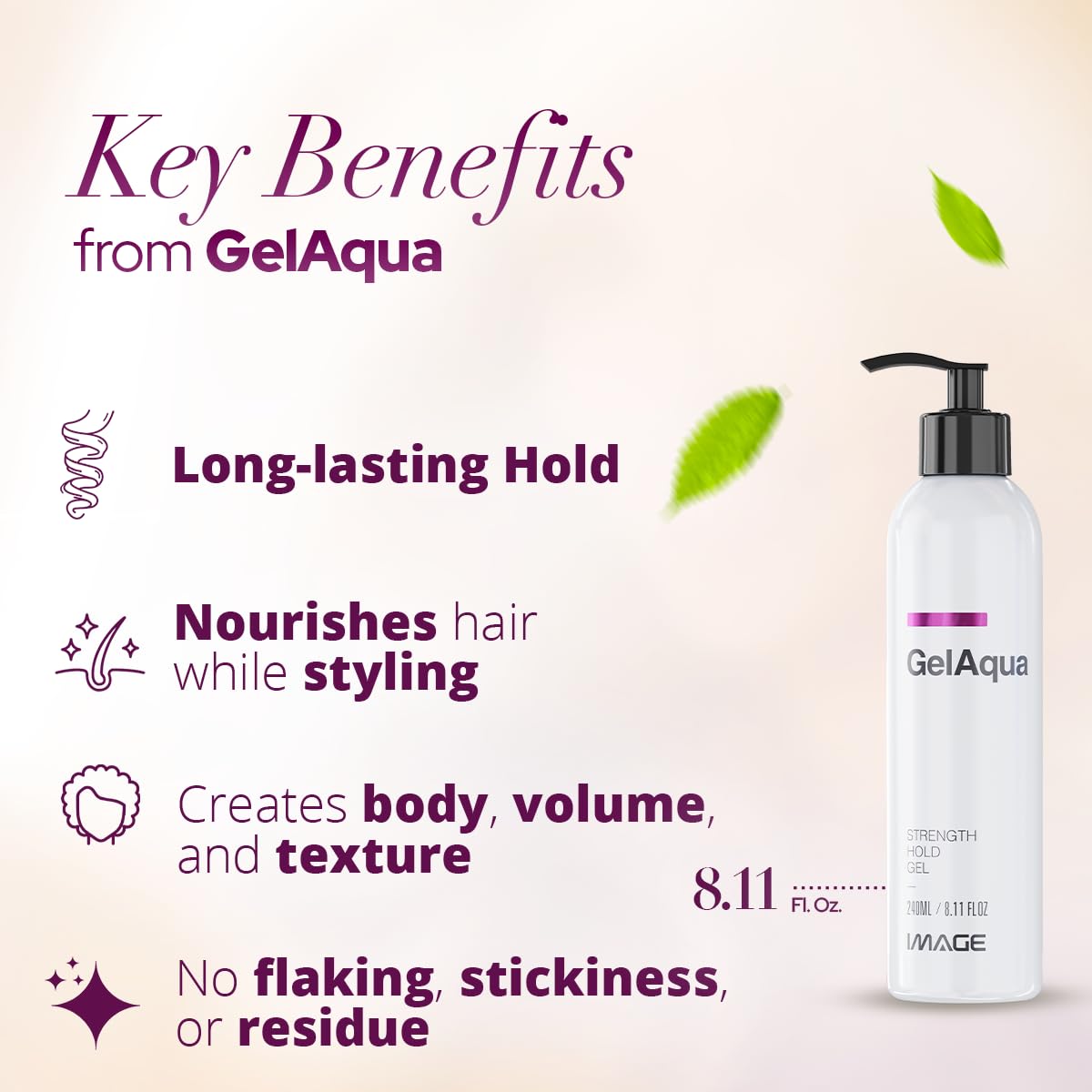 Image Gelaqua Hair Gel defines curls with flexible hold.