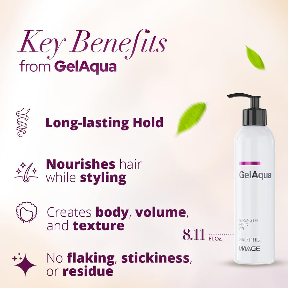 Image Gelaqua Hair Gel defines curls with flexible hold.